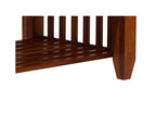 Wooden Coffee Table – Rustic Center Table with Slatted Lower Shelf