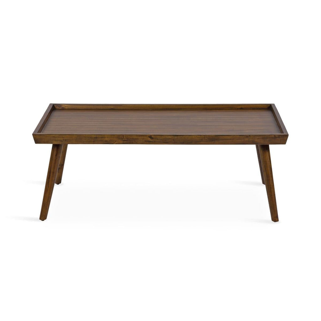 Wooden Coffee Table – Modern Tray Top Center Table with Tapered Legs
