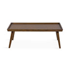Wooden Coffee Table – Modern Tray Top Center Table with Tapered Legs