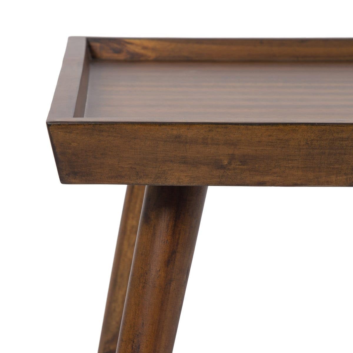 Wooden Coffee Table – Modern Tray Top Center Table with Tapered Legs