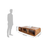 Wooden Coffee Table – Modern Solid-Style Center Table with Open Storage