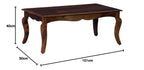 Traditional Wooden Coffee Table – Elegant Carved Center Table with Curved Legs
