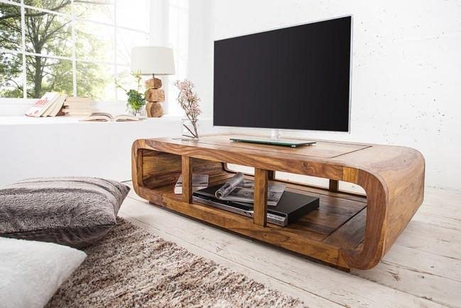 Wooden Coffee Table – Modern Solid-Style Center Table with Open Storage