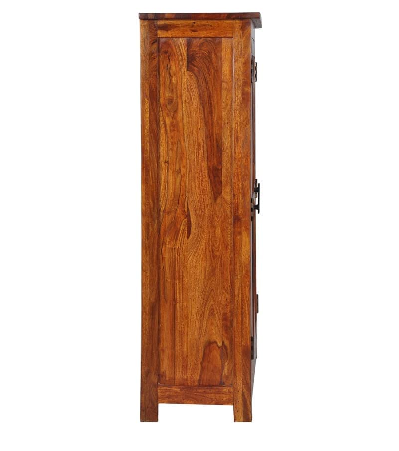 Wooden Bookcase Cabinet – Glass Door Bookshelf with Open Storage Shelves