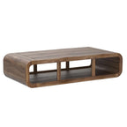 Wooden Coffee Table – Modern Solid-Style Center Table with Open Storage