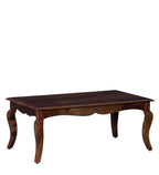 Traditional Wooden Coffee Table – Elegant Carved Center Table with Curved Legs