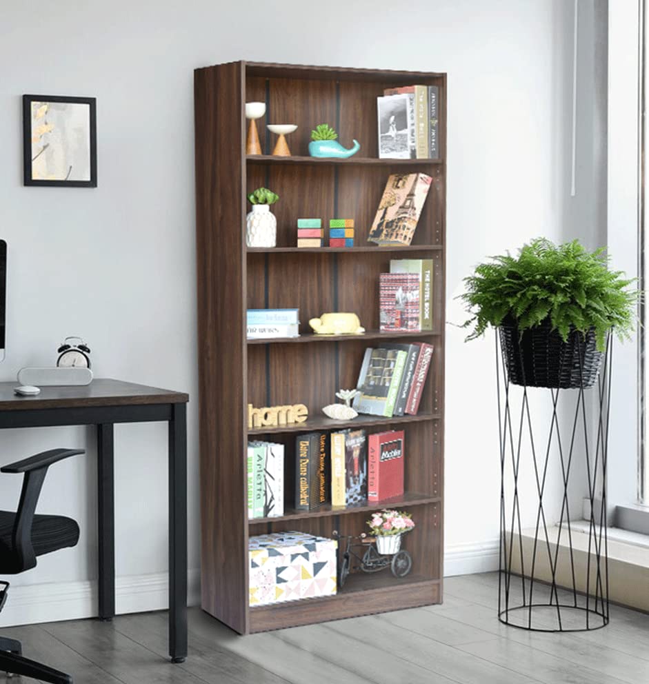 Tall Wooden Bookshelf – 6-Tier Open Storage & Display Shelf