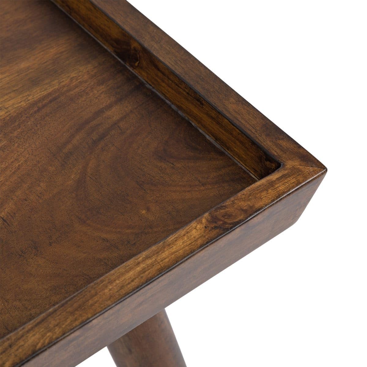 Wooden Coffee Table – Modern Tray Top Center Table with Tapered Legs