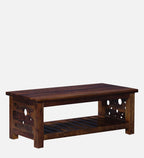 Rustic Wooden Coffee Table – Handcrafted Center Table with Open Shelf
