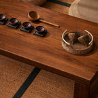 Modern Wooden Coffee Table – Japanese Style Center Table with Lower Shelf