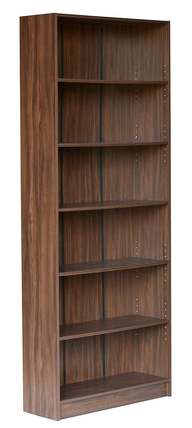 Tall Wooden Bookshelf – 6-Tier Open Storage & Display Shelf