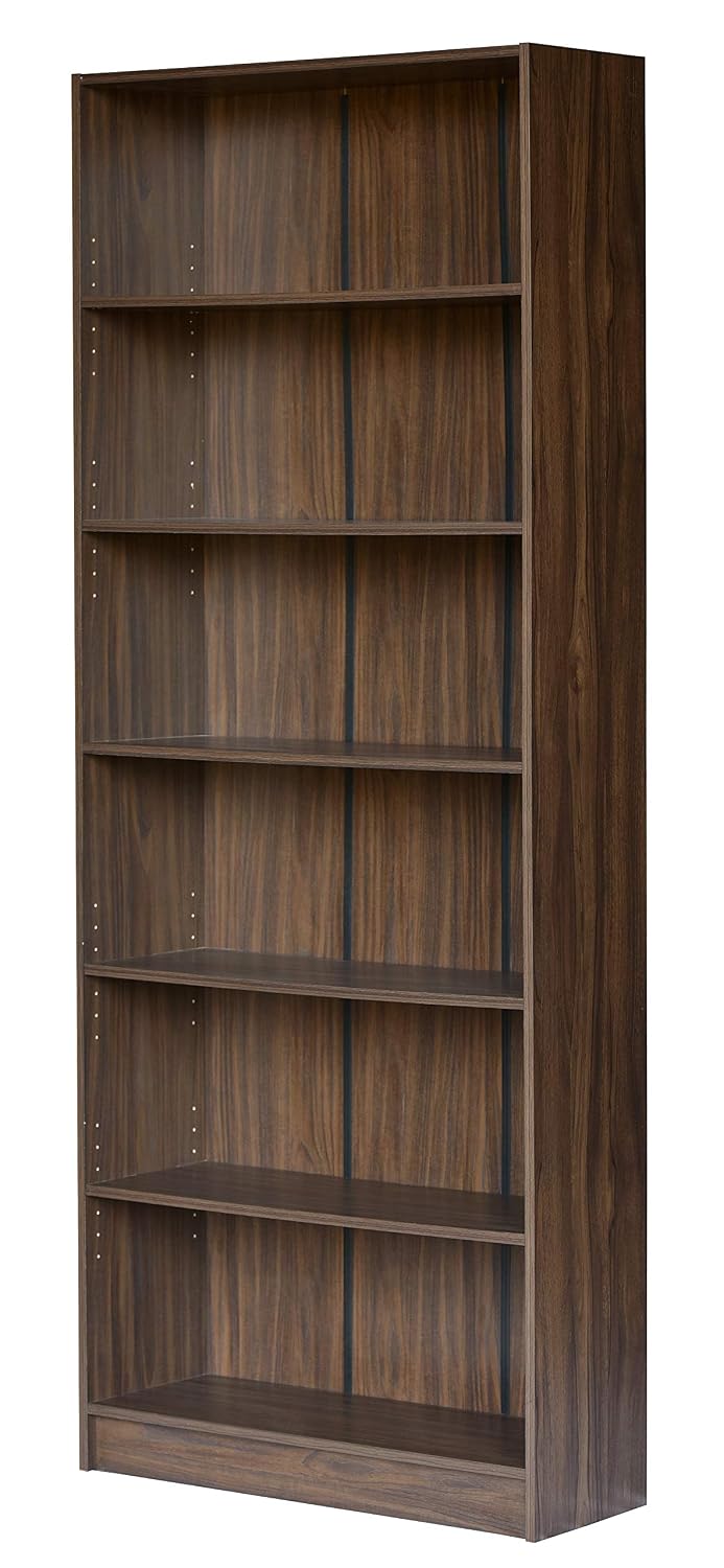 Tall Wooden Bookshelf – 6-Tier Open Storage & Display Shelf