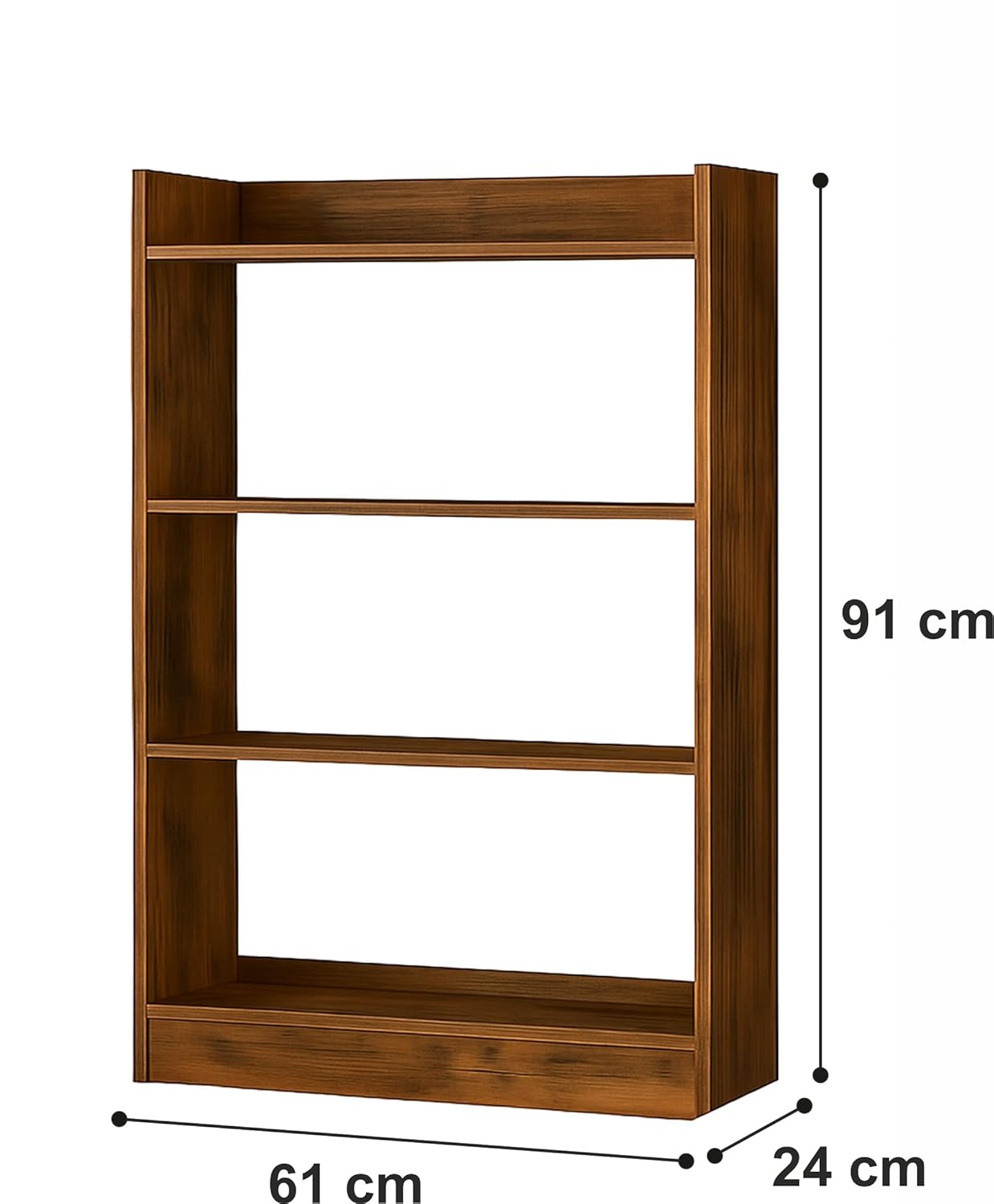 Modern Wooden Bookshelf – 4-Tier Open Storage & Display Shelf