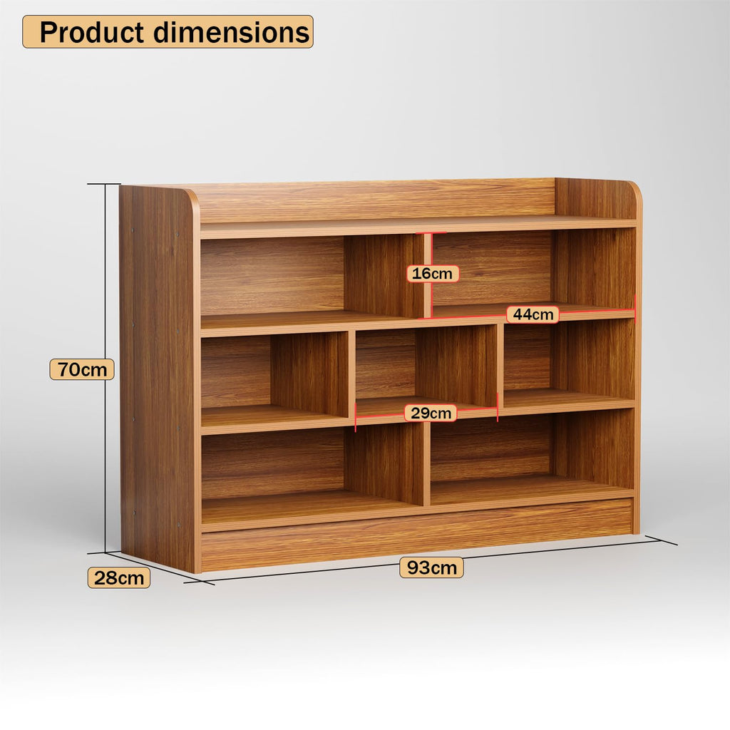 Wooden Kids Bookcase & Toy Storage Organizer – Multi-Compartment Display Shelf