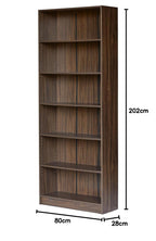 Tall Wooden Bookshelf – 6-Tier Open Storage & Display Shelf