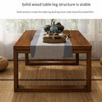 Modern Wooden Coffee Table – Japanese Style Center Table with Lower Shelf
