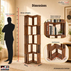 Handcrafted Wooden Corner Bookshelf – Rustic Open Display Storage Rack