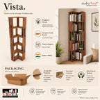 Handcrafted Wooden Corner Bookshelf – Rustic Open Display Storage Rack