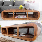 Wooden Coffee Table – Modern Solid-Style Center Table with Open Storage
