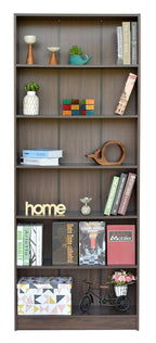 Tall Wooden Bookshelf – 6-Tier Open Storage & Display Shelf