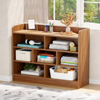 Wooden Kids Bookcase & Toy Storage Organizer – Multi-Compartment Display Shelf