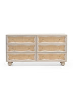 Natural Rattan Wave Front 6-Drawer Chest