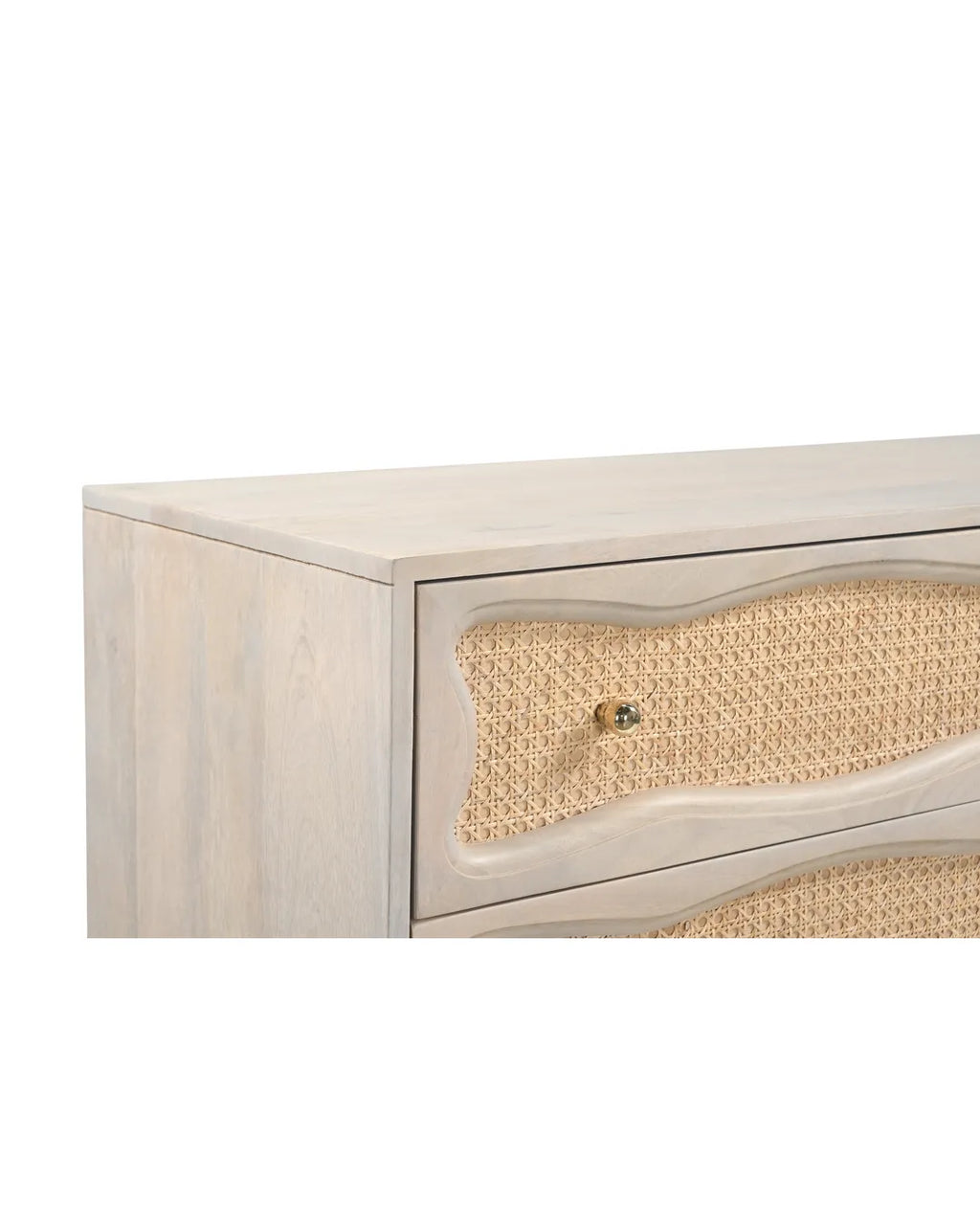 Natural Rattan Wave Front 6-Drawer Chest
