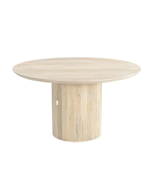 Modern Fluted Round Pedestal Dining Table