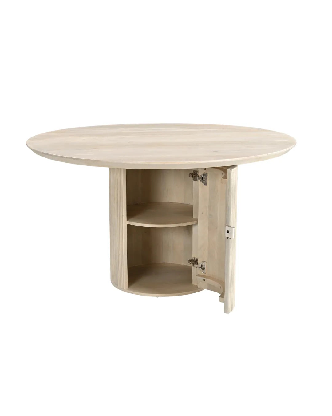 Modern Fluted Round Pedestal Dining Table