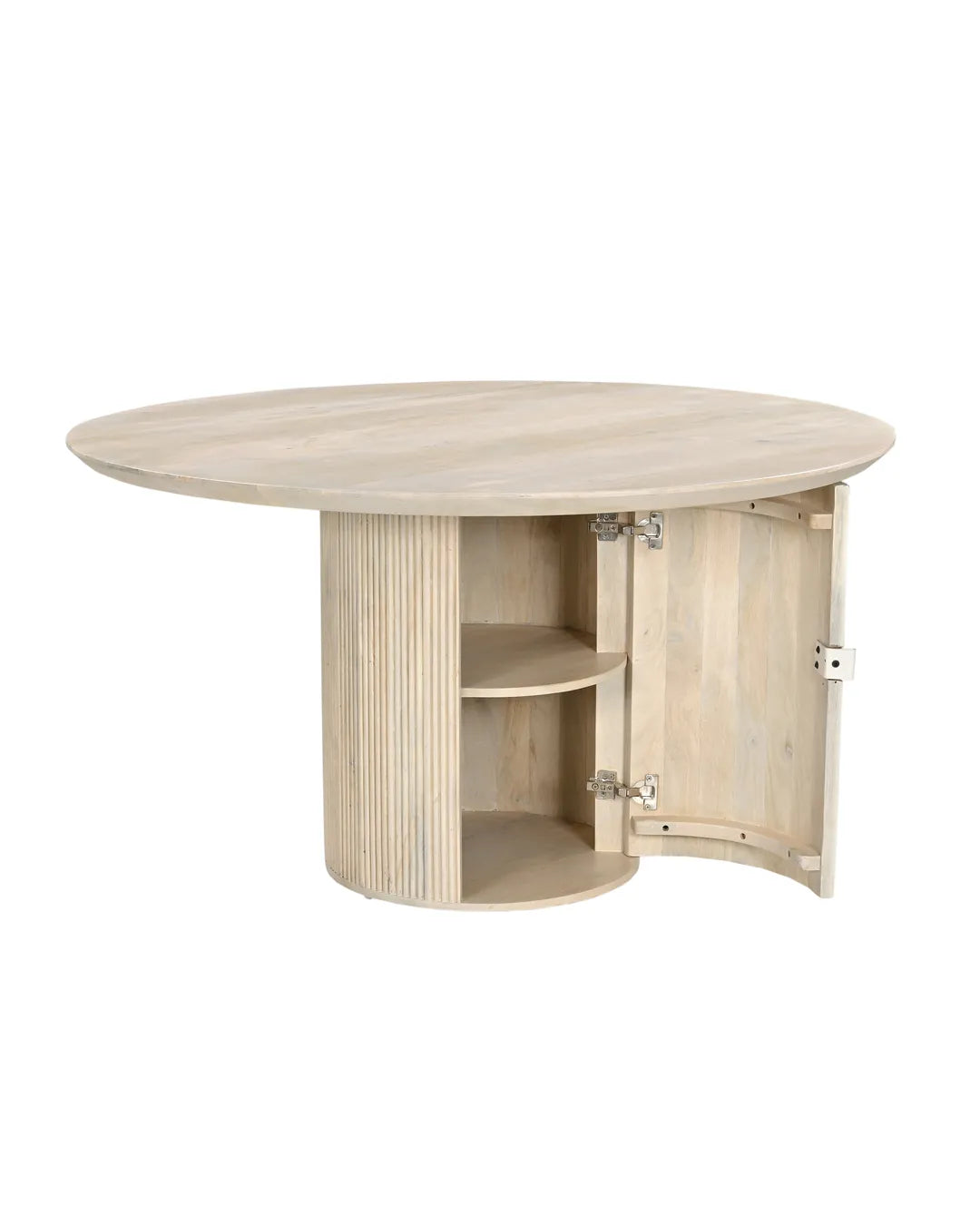 Modern Fluted Round Pedestal Dining Table