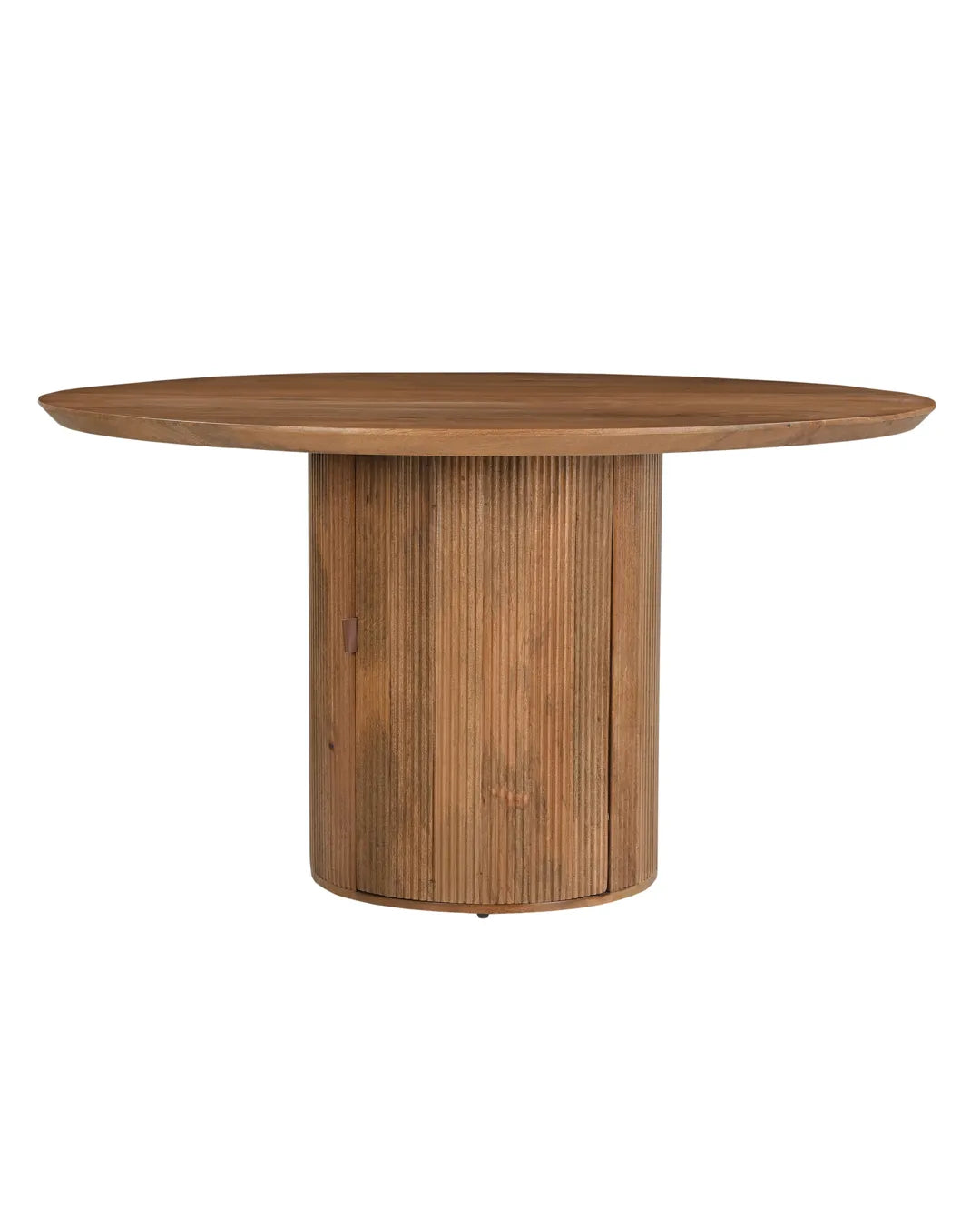 Round Solid Wood Storage Dining Table