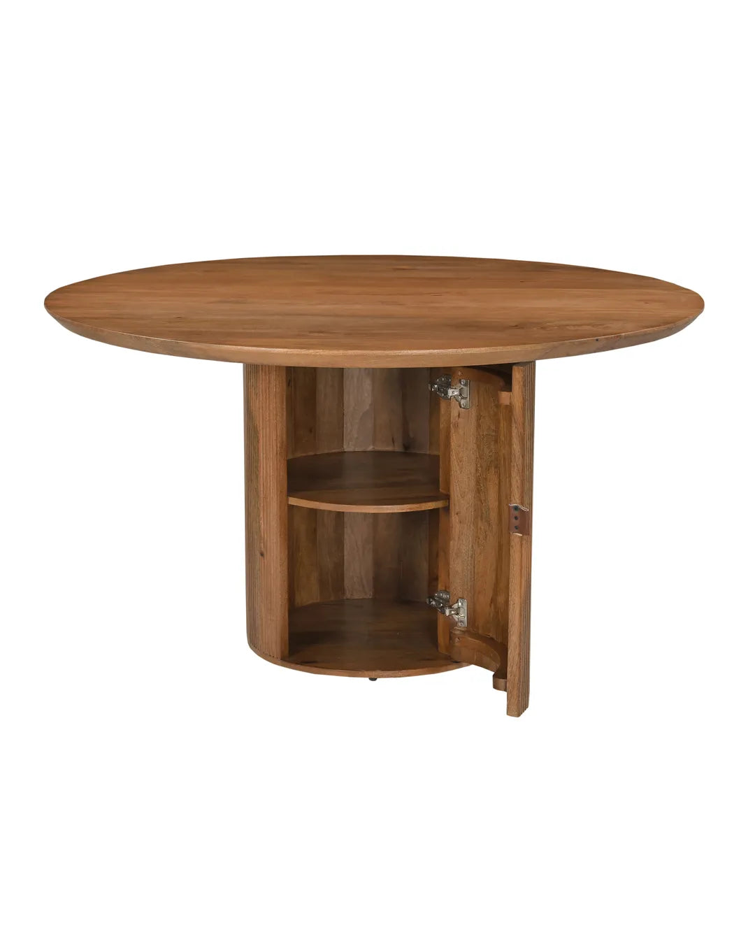 Round Solid Wood Storage Dining Table