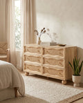 Natural Rattan Wave Front 6-Drawer Chest