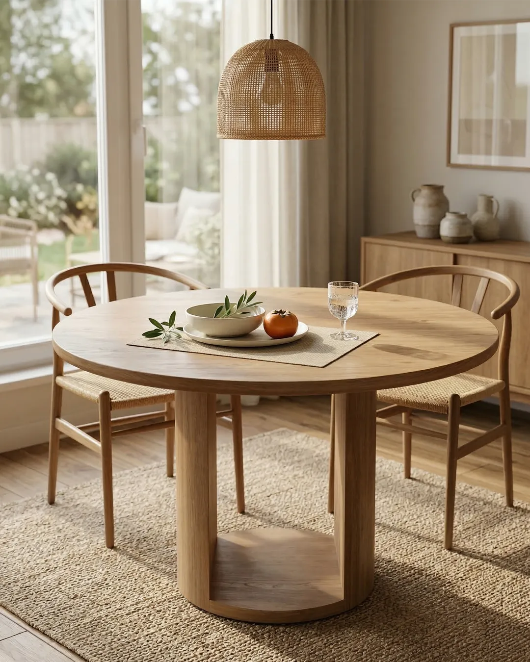 Modern Sculptural Solid Wood Dining Table